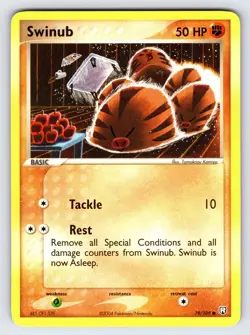 Swinub 79/109 2004 EX Team Rocket Returns Pokemon Card TCG Komiya Art - Nm/Vlp - Image 1