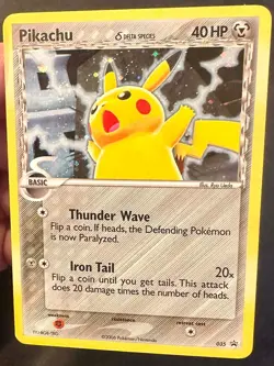 Pikachu Delta Species SWIRL! 035 2006 Black Star Promo Pokemon Card Cosmos Lp/Mp - Image 3