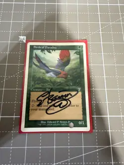 MTG BIRDS OF PARADISE Signed Edward Beard Jr Autograph 7th Magic The Gathering - Image 1
