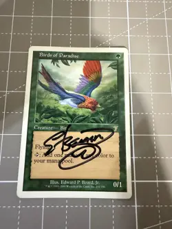 MTG BIRDS OF PARADISE Signed Edward Beard Jr Autograph 7th Magic The Gathering - Image 2