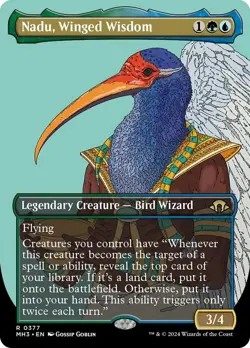1 x Nadu, Winged Wisdom - Borderless - Modern Horizons 3 - NM-Mint - MTG - Image 1