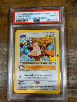 POKEMON 2021 Celebrations Classic Coll Neo Genesis CLEFFA Holo #20 PSA 10 Gem 2 - Image 1