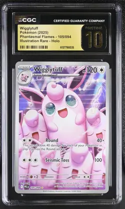 Pokemon Wigglytuff 105/094 Illustration Rare Phantasmal Flames - CGC 10 PRISTINE - Image 1