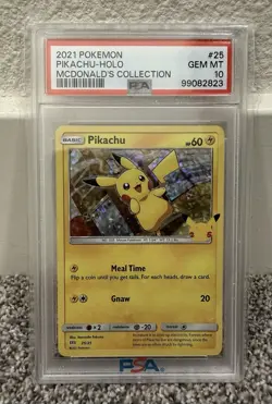 2021 Pokemon McDonald's Pikachu Holo Collection #25 PSA 10 Gem Mint - Image 1