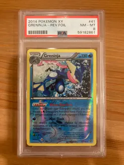 Pokemon 2014 XY Base Set Greninja Reverse Holo #41 PSA 8 NM-MT - Image 1