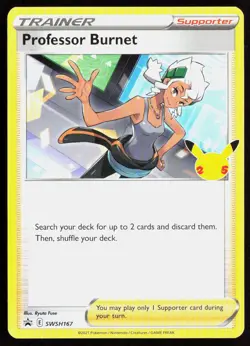Professor Burnet 25th Anniversary Stamp SWSH167 Sword & Shield Promo Pokemon NM - Image 1