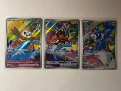 First Partner Illustration Collection Series 1 Gen 7 Alolan Pokemon TCG Set- NM - Image 1