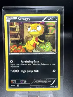 2011 Pokemon, Black & White Promos, #BW25 Scraggy, Holo Black Star Promo LP - Image 1