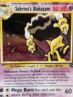 Pokemon TCG Sabrina's Alakazam 16/132 Gym Challenge - Clean Holo - Image 2