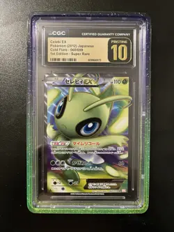 2012 Pokemon Celebi EX Full Art BW6 Cold Flare SR 1st ED Japanese 060/059 PSA 10 - Image 1