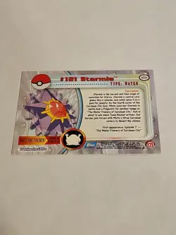 Pokemon Topps TV Animation Edition #121 Starmie Blue Label LP - Image 2