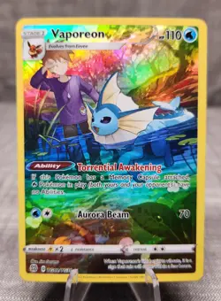Pokemon TCG Vaporeon TG02/TG30 Swsh09: Brilliant Stars Trainer Gallery Holo - Image 1