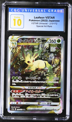 CGC 10 Pristine Pokemon VSTAR Universe #210/172 Leafeon SAR Art Rare Holo Japan - Image 1