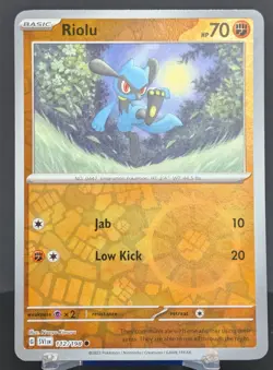 Pokemon Riolu #112/198 English SVI Scarlet & Violet Reverse Holo - Image 1