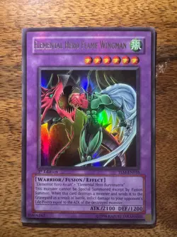 Yugioh Elemental Hero Flame Wingman - TLM EN035 - 1st Edition Holo NM - Image 1