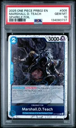 *POP 5* PSA 10 - 2025 One Piece PRB02 ST17-005 Marshall D. Teach - Sparkle Foil - Image 1