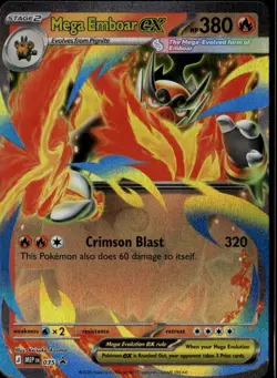 Mega Emboar ex Promo ME: Mega Evolution Promo 035 Fire Holo Pokemon Card - Image 1