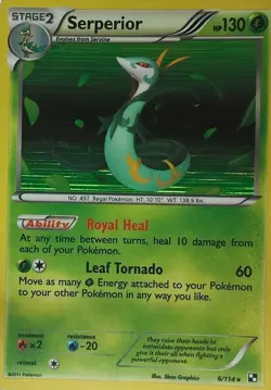 Serperior 6/114 - Pokemon Card - 2011 - NON-Holo - Image 1