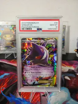 2014 POKEMON XY PHANTOM FORCES #34 GENGAR EX PSA GEM MT 10 💎 - Image 1