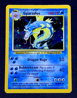 1999 Pokemon GYARADOS Base Set HOLO Foil Rare INK ERROR Misprint Card 6/102 EX - Image 2