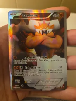 2012 Pokemon Black & White Black Star Promo #BW43 Landorus HOLO FULL ART (LP) - Image 2