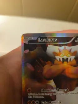 2012 Pokemon Black & White Black Star Promo #BW43 Landorus HOLO FULL ART (LP) - Image 3