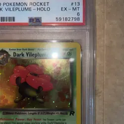 Pokemon Dark Vileplume 2000 Team Rocket Holo #13 Psa 6 Ex-MT - Image 3