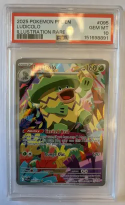 PSA 10 Ludicolo 095/094 Illustration Rare Pokemon Phantasmal Flames PFL Gem Mint - Image 1