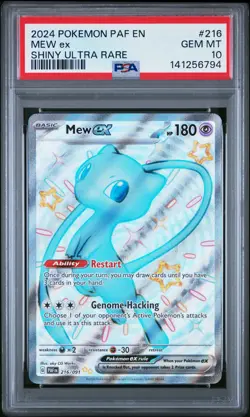 2024 POKEMON PAF EN-PALDEAN FATES SHINY ULTRA RARE #216 MEW EX PSA 10 - Image 1