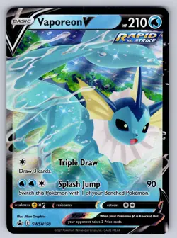 Vaporeon V SWSH150 Holo Promo Sword & Shield Promo Pokemon Near Mint - Image 1