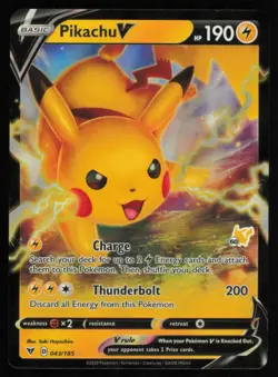 2020 SWORD & SHIELD - VIVID VOLTAGE PROMO PIKACHU V PIKACHU DECK STAMP #43 - Image 1