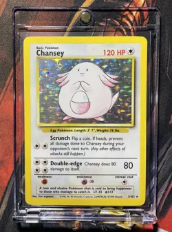 Chansey - 3/102 - Pokemon Base Set Unlimited Holo Rare Card WOTC 1999 - NM - Image 1