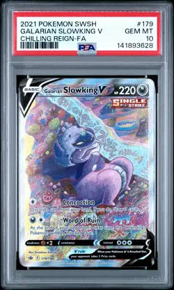 2021 POKEMON SWORD & SHIELD CHILLING REIGN FULL ART/GALARIAN SLOWKING V PSA 10 - Image 1