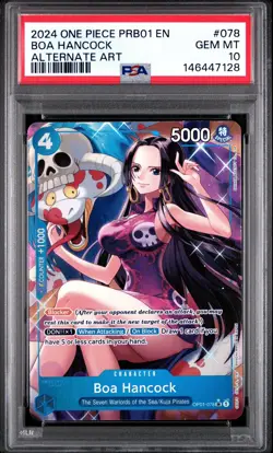 One Piece TCG Boa Hancock PRB01 OP01-078 Alt Art PSA 10 ENGLISH - Image 1