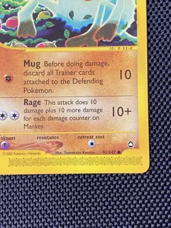 Pokemon Aquapolis Common Mankey Card 92/147 LP/NM - Image 4