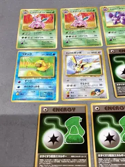 8 Pokemon Japanese Pocket Monsters - Nidorino, Psyduck, Pidgey & Energy Cards - Image 4