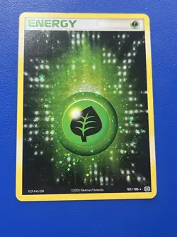 Pokemon Grass Energy 101/106 2005 Holo Rare Basic Energy Card - Image 1