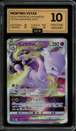 Pokemon Slab: Mewtwo VSTAR - 051/172 - S12a - Graded OCE Pristine 10 - Image 1