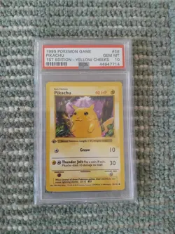 Pokemon Base Set 1st Edition Pikachu 58/102 Yellow Cheeks PSA 10 Shadowless 58 - Image 1