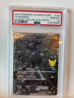 2021 POKEMON CELEBRATIONS CLASSIC COLLECTION #114 FULL ART/ZEKROM PSA 10 - Image 1