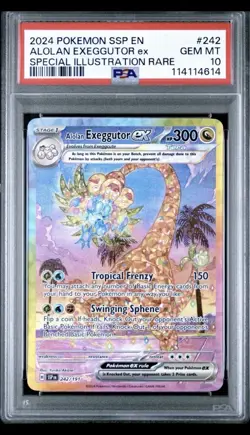2024 POKEMON SURGING SPARKS SPECIAL ILLUSTRATION RARE ALOLAN EXEGGUTOR EX PSA 10 - Image 1