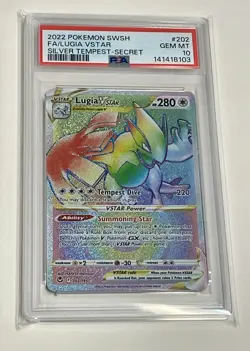 Lugia VSTAR Secret Rare 202/195 Silver Tempest Full Art PSA 10 Holo Pokemon TCG - Image 1