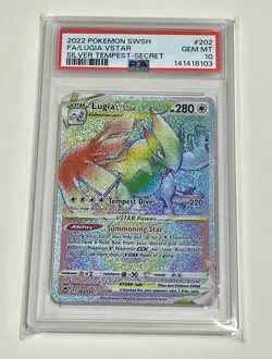 Lugia VSTAR Secret Rare 202/195 Silver Tempest Full Art PSA 10 Holo Pokemon TCG - Image 2