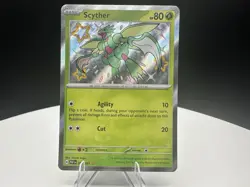 Pokemon TCG Scyther 095/091 Shiny Holo Rare Paldean Fates NM - Image 1