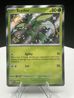 Pokemon TCG Scyther 095/091 Shiny Holo Rare Paldean Fates NM - Image 3