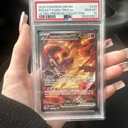 Pokemon Rocket's Moltres ex Destined Rivals Ultra-Premium PSA 10 229/182 SIR - Image 1