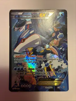 Team Aqua's Kyogre EX 6/34 Double Crisis Full Art Holo Rare Pokemon TCG - Image 1