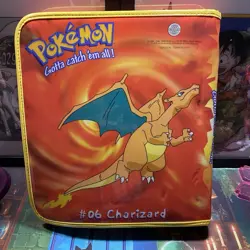 Vintage Pokemon Charizard #06 Vinyl Zipper Binder – 1998 – Nintendo - Rare - Image 2