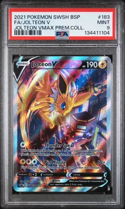 Jolteon V 183 Vmax Premium Collection | Swsh Black Star Promo | PSA 9 - Image 1