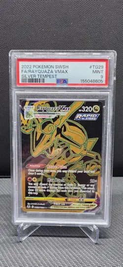 2022 POKEMON SWORD & SHIELD SILVER TEMPEST #TG29 FULL ART/RAYQUAZA VMAX PSA 9 - Image 1